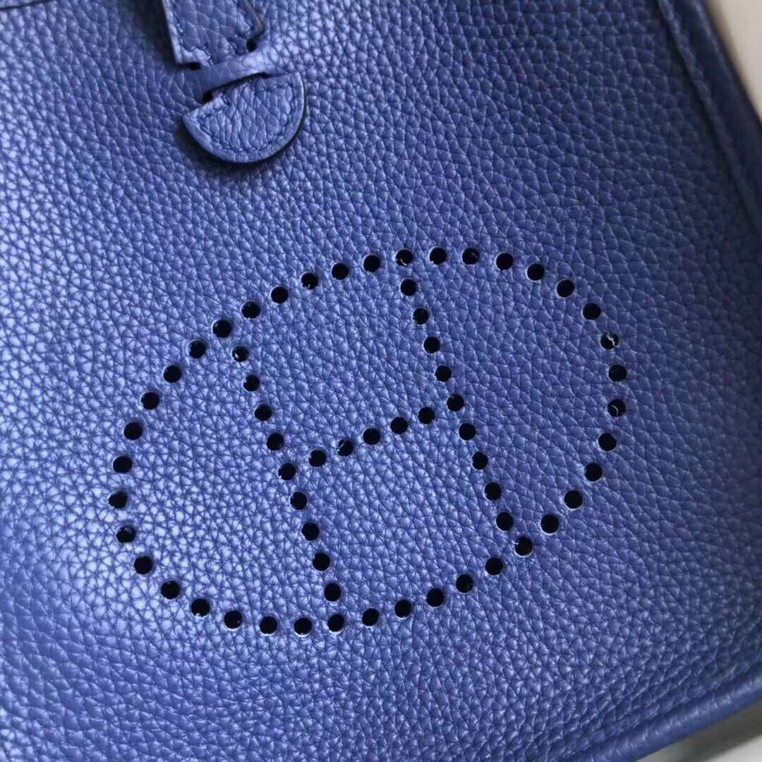 에르메스 미니 에블린16 블루 은장 토고가죽